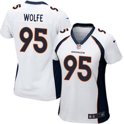 Nike Broncos #95 Derek Wolfe White Women's Stitched NFL New Elite Jersey